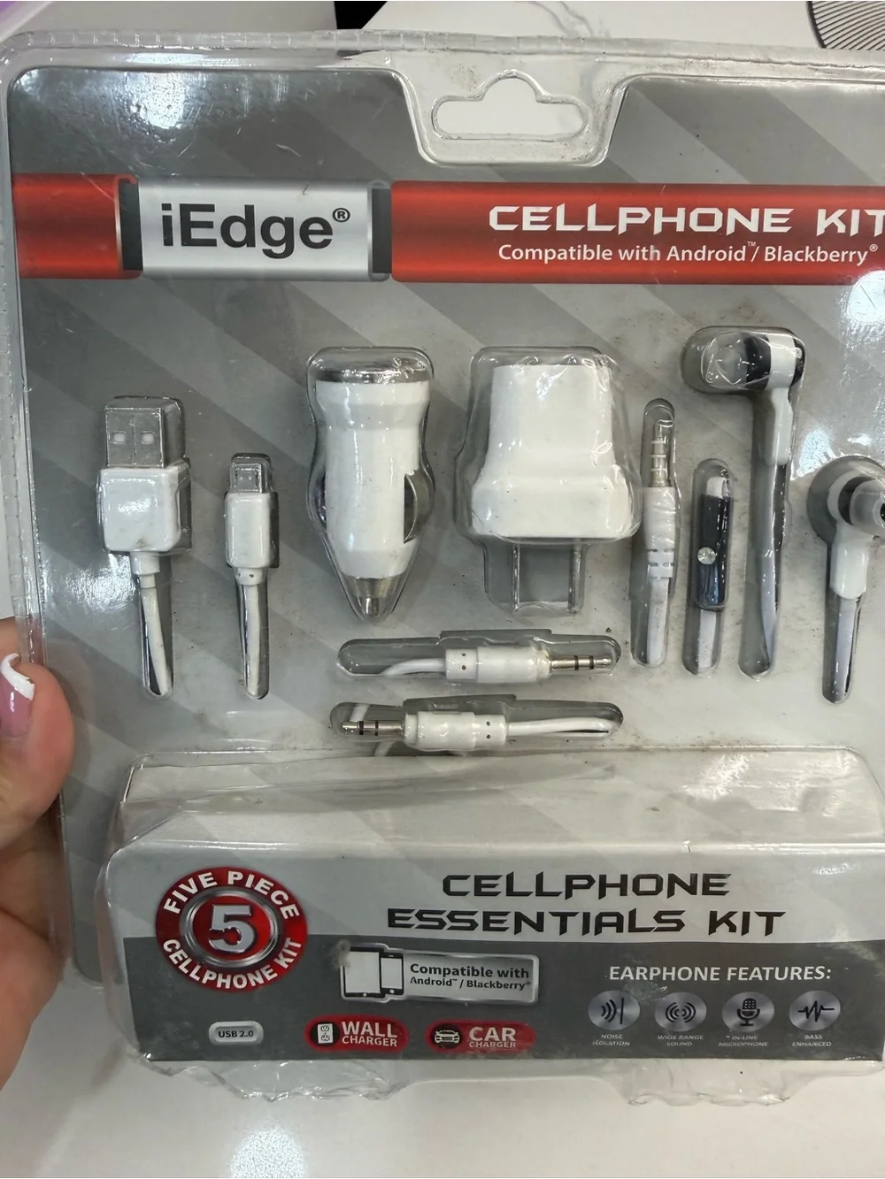 edge White & Silver Cellphone Essentials Kit - Earbuds & Chargers